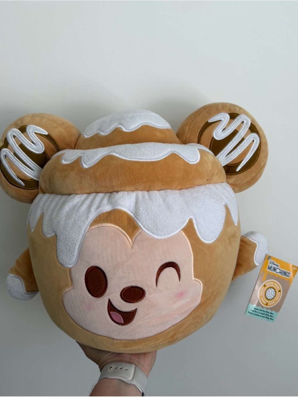 Disney Munchlings Cinnamon Roll Mickey Plush - Tan, White & Brown NWT